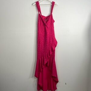 Lace Whimsical Dress High Low Hem XL Barbie core